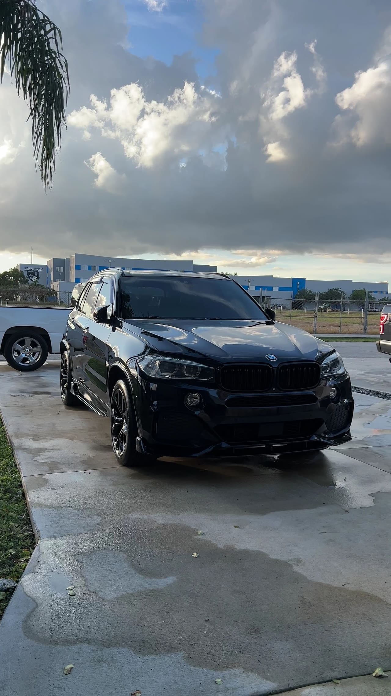 Black BMW SUV washed and rinsed